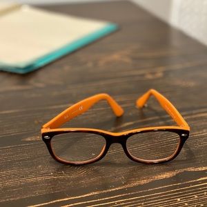 Brown and orange ray ban little girl eye glasses